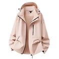 thumbnail image 4 of FRSASU Men's Hooded Rain Jacket, Water‑Resistant Zip Up Outdoor Windbreaker Jacket with Multiple Pockets Pink, 4 of 6