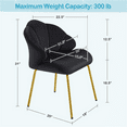 thumbnail image 3 of Yaheetech Modern Velvet Accent Chair with Shell Shaped Backrest & Golden Metal Legs, Black, 3 of 8