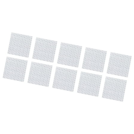 10pcs Reflective Stickers Square Shape Safety Tape Reflector Universal for Cars Waterproof PET White