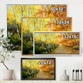 thumbnail image 4 of Designart 'Path Through The Autumn Woods Along River' Traditional Framed Canvas Wall Art Print, 4 of 5