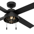 thumbnail image 2 of Restored Hunter Fan 52 inch Contemporary Matte Black Outdoor Ceiling Fan with LED Light Kit and Pull Chain (Refurbished), 2 of 7