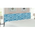 thumbnail image 2 of Sea Animals Headboard, Cartoon Abstract Whale Pattern Nautical Natural Large Fish Underwater Print, Upholstered Decorative Metal Bed Headboard with Memory Foam, King Size, Blue White, by Ambesonne, 2 of 4