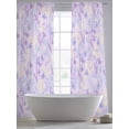 thumbnail image 5 of Purple Floral Retro Sheer Curtains 84 Inch Length 2 Panels Set, Abstract Vintage Floral Botanical Voile Window Treatment Rod Pocket Curtains Sheers Drapes for Bedroom/Living Room/Kitchen 52"x84"x2, 5 of 7