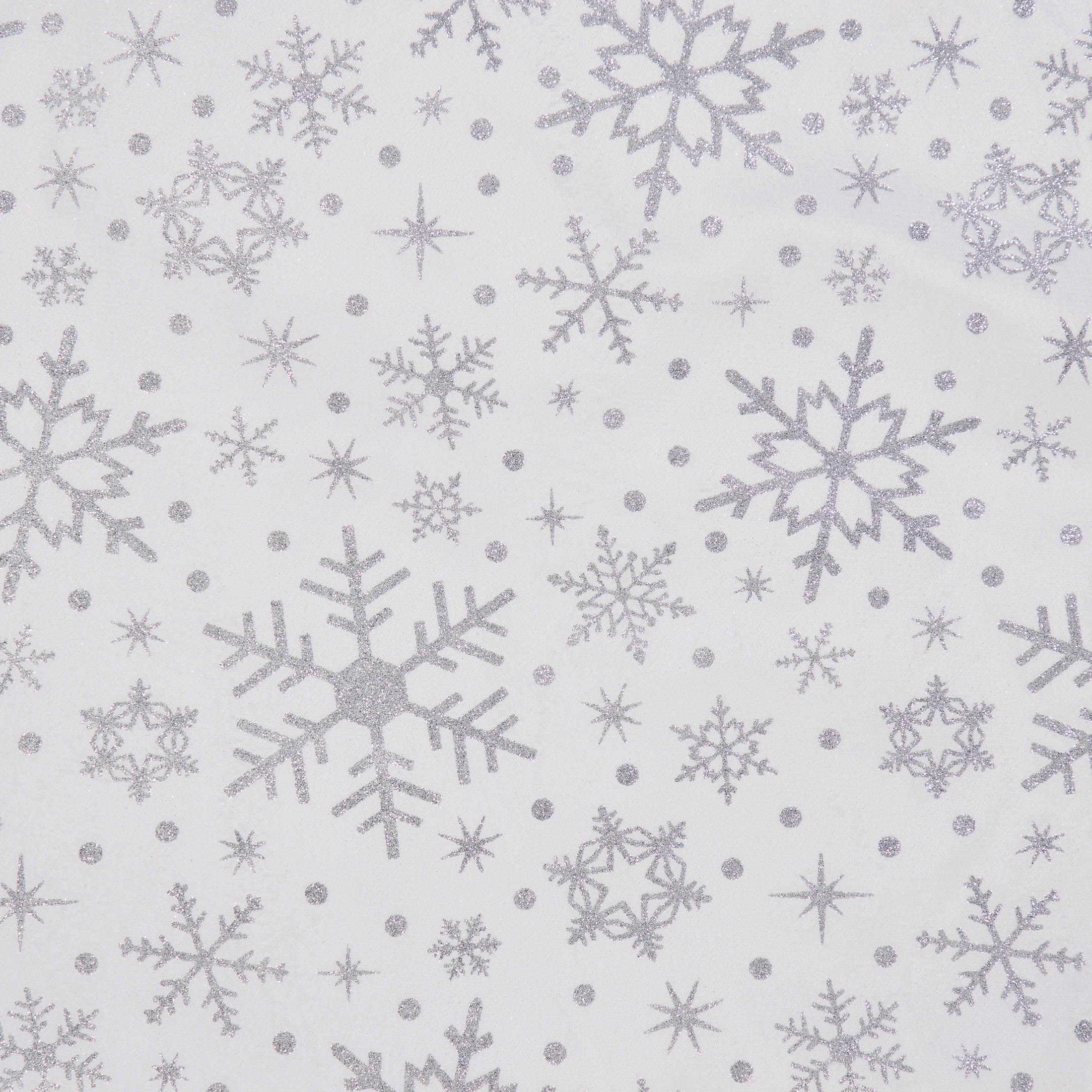 Velvet Glitter Snowflake Christmas Tree Skirt, White, 48", by Holiday Time