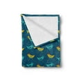 thumbnail image 2 of Yellow Bird Soft Flannel Fleece Throw Blanket, Funny Abstract Chickens Pattern, Cozy Plush for Indoor and Outdoor Use, 60" x 80", Sea Blue Multicolor, by Ambesonne, 2 of 5