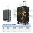 thumbnail image 6 of Lsque Metal Evil Skull Printed Luggage Cover, Travel Luggage Protector,Scratch and Dirt Resistant, Fits 18-32 Inch Luggage - Small, 6 of 9