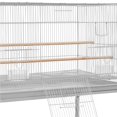 thumbnail image 3 of Renwick 47"H Rolling Stand Flight Metal Bird Cage with Slide-Out Tray for Small Birds, Light Gray, 3 of 11