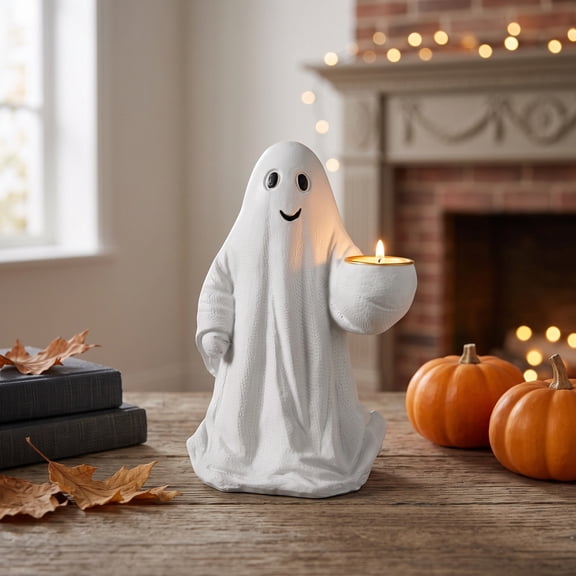 Fall Thanksgiving Halloween Decoration for Home Indoor Outdoor Clearance Under $15.00! Halloween Ghost Resin Ornament Suitable For Tabletops Shelves And Home Halloween Party Decor.