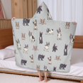 thumbnail image 5 of Boston Terrier Hooded Bath Towel，60"x35" for Ages 3 To 12 Kids, Quick Dry Lightweight Soft Microfiber Hood Beach Towel Cover Up for Kids, 5 of 7