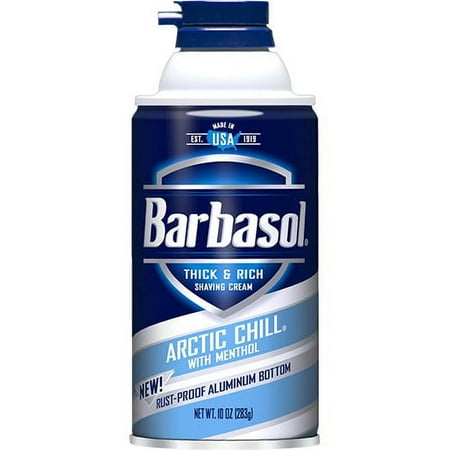 Barbasol Arctic Chill With Menthol Thick & Rich Shaving Cream for Men, 10 ounces