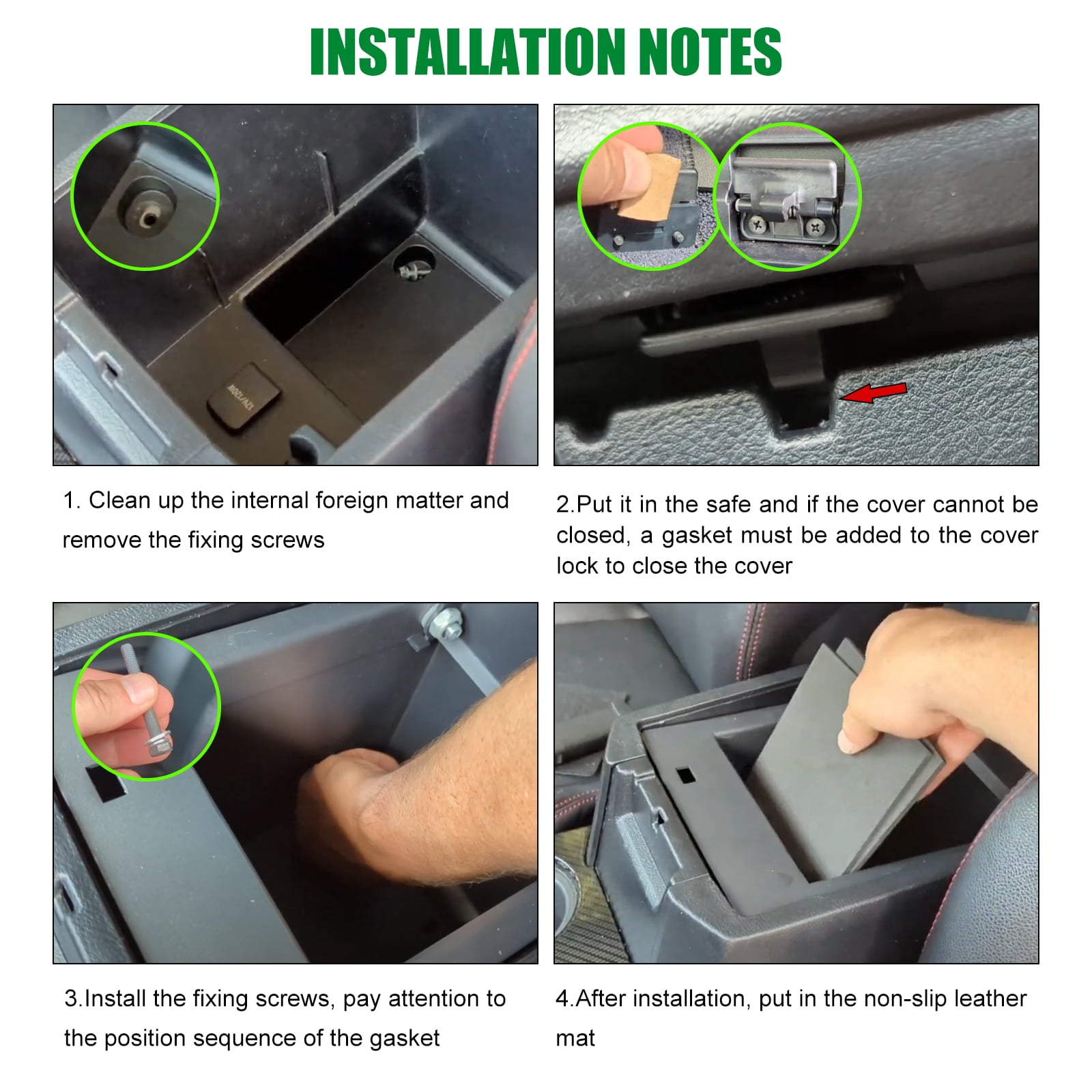 3mirrors Console Safe Gun Safe with LED Light Compatible with Toyota 4RUNNER 2010-2021 Replaces 00016-86184