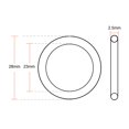 thumbnail image 3 of Uxcell Fluorine Rubber O-Rings 28mm OD 23mm ID 2.5mm Width FKM Seal Gasket, Brown 20pcs, 3 of 3