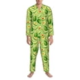 thumbnail image 3 of Kdxio Green Avocado Men’s Pajama Set Pajamas For Men 2 Piece PJ Set with Men Pajama Pants and Long Sleeve T-Shirt Lounge Set-Large, 3 of 7