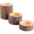 thumbnail image 3 of HAHADAXA 3pcs/Set Wood Candle Holders Tea Light Candle Holders Home Decoration Dinner Table, Coffee Table Flower Pot for Rustic Wedding Party Birthday Holiday Short Size, Medium Size, Tall Si, 3 of 7