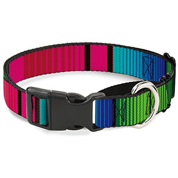 buckle-down mgc-w32634-l zarape7 vertical pinks blues greens black martingale dog collar