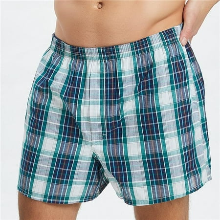 5 Pack Men's Soft Cotton Plaid Boxer Shorts Trunk Lounge Pajama Tartan ...