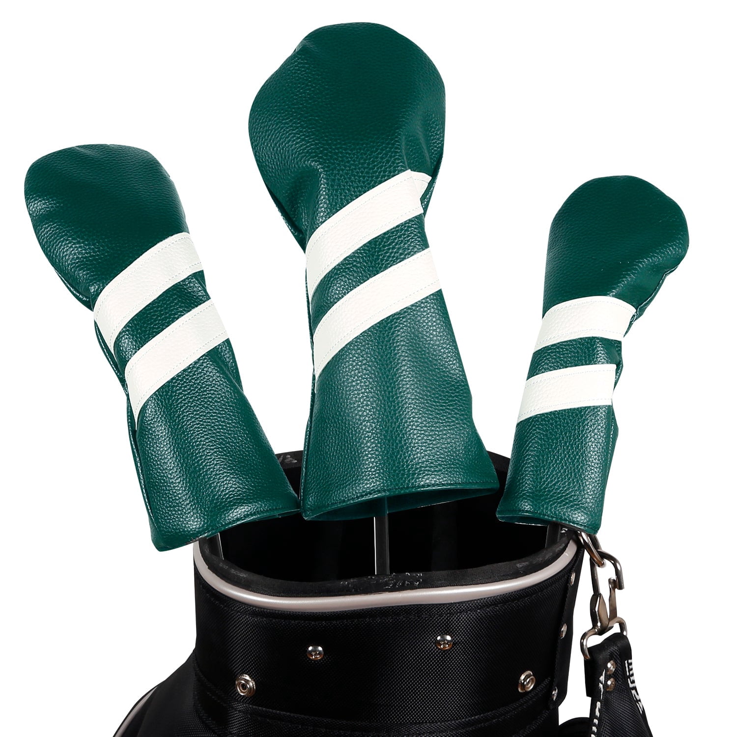 Leather Golf Covers Driver 1 3 5 Headcovers 3 Piece Set Teal with White