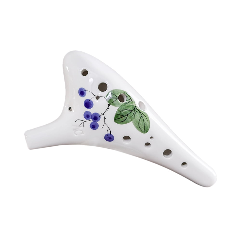 12 Holes Round Head Ceramic Ocarina Alto C Hand Painted Musical