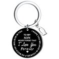 thumbnail image 1 of Llaveros para mujer, llavero de billetera, llavero de auto, llavero DIY para mi hijo, llavero de acero inoxidable negro con apellido de 26 letras, 2,5 cm, decoraciones de moda, 1 of 3