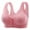 Pink, variant on Voncos Plus Size Bras No Wire Comfortable Front Closure Breathable Everyday Bras for Women Red Bra Size L