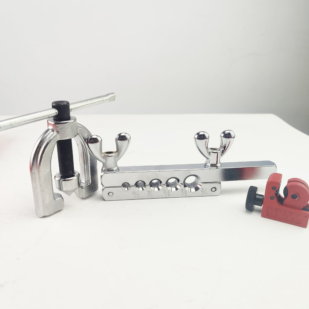 MOMOJIA Pipe Flaring Tool Set With 5pcs Adapters for Copper And Aluminum Tubing with Pipe CT127A Cutter Tool