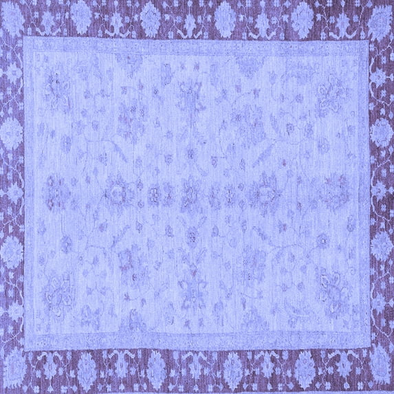 Ahgly Company Indoor Square Abstract Blue Modern Area Rugs, 5' Square