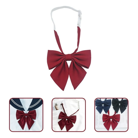 FRCOLOR Dark Red Bow Tie 1Set for Women Elegant Pre-tied Party Style
