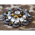 thumbnail image 3 of 1.5" Hilason Western Style Silver Berry Rhinestone Bling Tack Headstall Saddle Concho Yellow, 3 of 4
