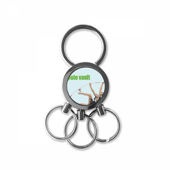 pole vault field events art deco fashion stainless steel metal key holder chain keychain