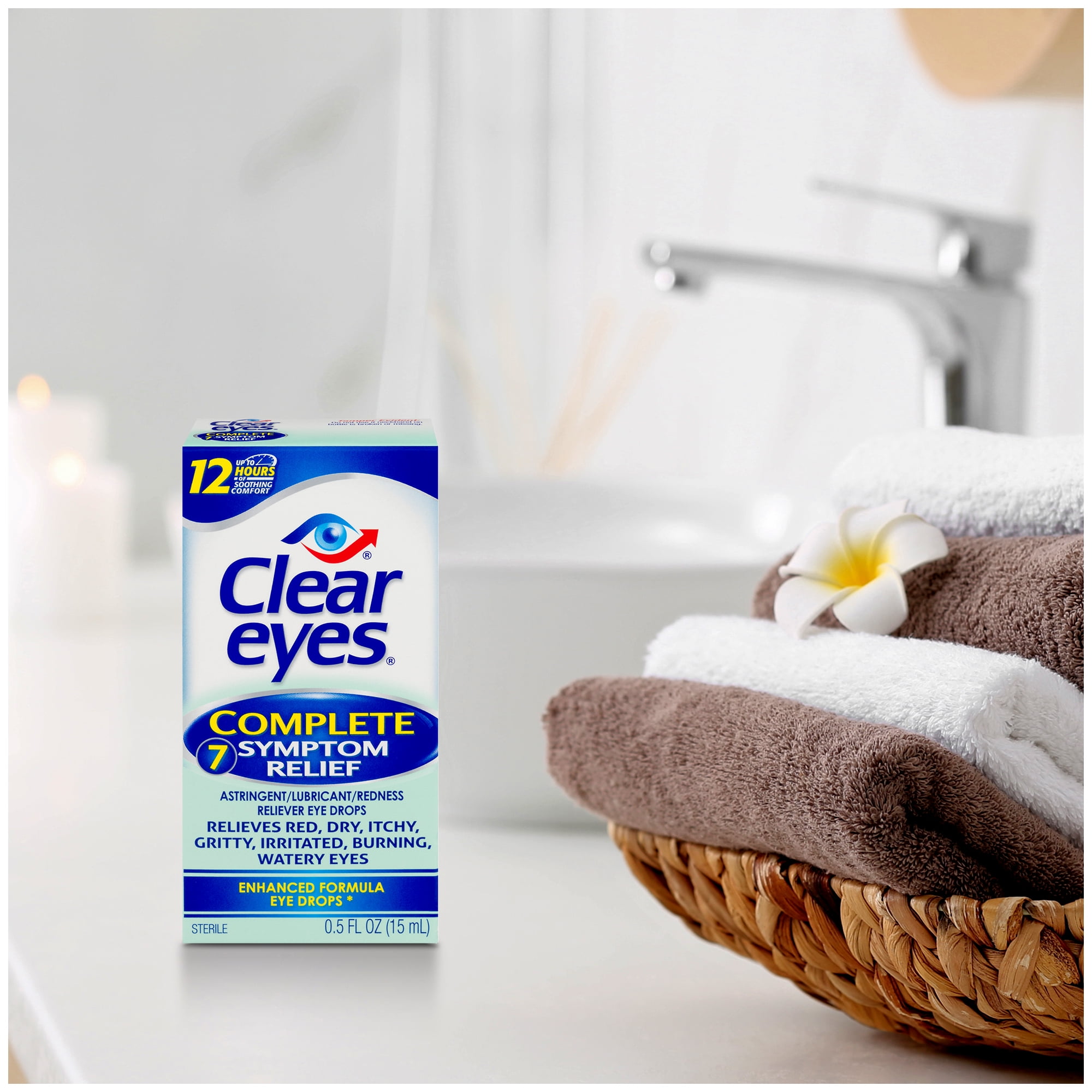 『EYE 770 CLEAR』 Clear Eyes 7 Symptom Relief Lubricant Eye Drops, 0.5 fl oz