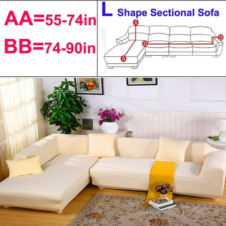 All Cover Sectional Sofa L Shape Slipcover Elastic Washable Couch All Cover Sectional Sofa L Shape Slipcover Elastic Washable Couch 2seater 55 To 74inch 3 Seater 74 90 Inch Stretch