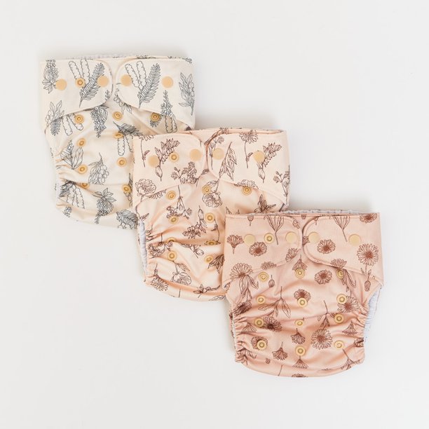 Elinfant 3PCS Set New Recycled Fabric Suede Cloth Baby Cloth Diaper With 6PCS Bamboo Terry Absorbents Cloth Diaper