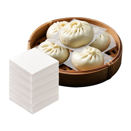 Sekonow 1500 Pack Small 2.8in Bamboo Steamer Paper Liner for Bun Dumpling Non-Stick, Square Parchment Paper Sheets for Oven Air Fryer Baking Bread Cookie Cake