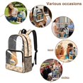 thumbnail image 5 of SEANATIVE Clear Bookbag for Girls Boys Transparent Backpack See Through School Daypack PVC Heavy Duty Unisex School Backpack for Teens Kids, Cartoon Capybara Heart Pattern Beige, 5 of 7