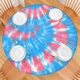 thumbnail image 2 of Colorful Tie Dye Pattern Round Fitted Tablecloth with Elastic Edge,Dining Table Cover Waterproof,Outdoor Round Tablecloth for Camping,Dining,Indoor and Outdoor, 2 of 7