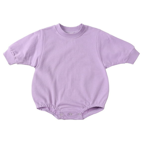 QUOTAY Toddler Solid Outfits Girls Boys Sweatshirt Tops Baby Romper Cute Clothes 02_Purple,12-18 Months