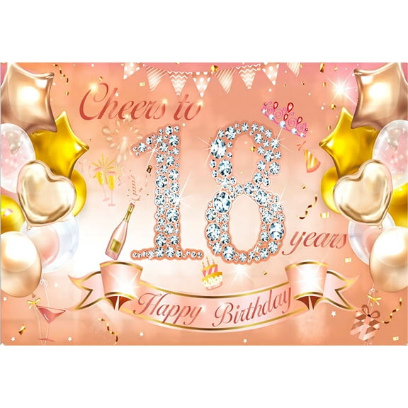 Happy 18th Birthday Party Backdrop Banner rations Neno Glow in The Dark Boys 18 Years Old Graffiti Splash Paint