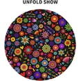 thumbnail image 3 of Colorful Mexican Floral Tablecloth Round Table Cover Washable Polyester Table Cloth for Kitchen Party Picnic Dining Decor 60 Inch, 3 of 6