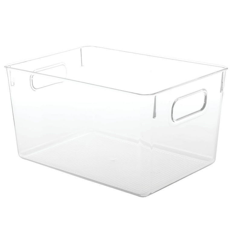 Eatex 2 Pack Clear Plastic Storage Organizer Bin with Handles