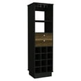 thumbnail image 2 of Modern Bar Storage Cabinet With Twelve Built-in Wine Rack, Two Drawers - Walnut For Dining Room And Rack Black, 2 of 4