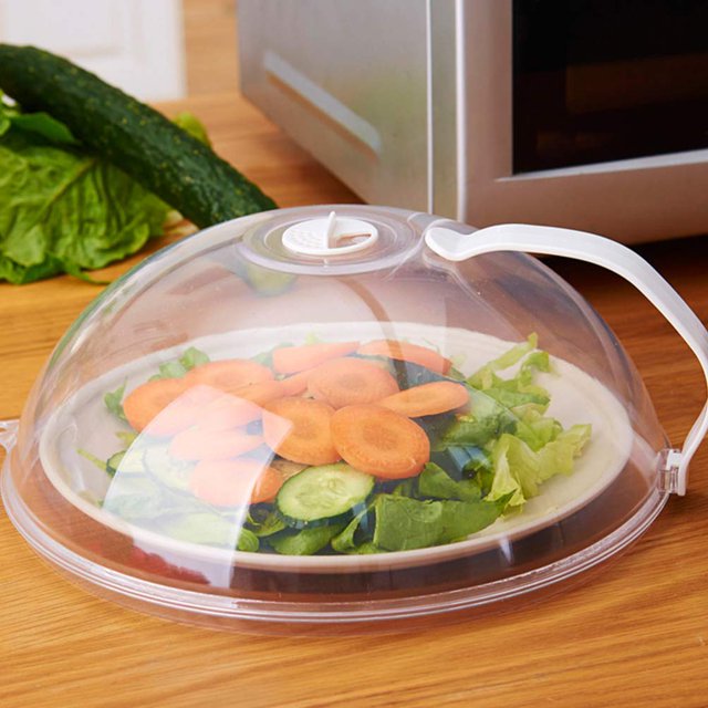 1 cubierta para salpicaduras de microondas, cubierta para microondas para alimentos sin BPA, tapa protectora contra salpicaduras de microondas con asa y orificios de ventilación de vapor ajustables qu