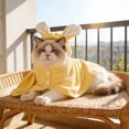 thumbnail image 7 of Pet Hooded Bathrobe for Dogs Cats Fast Dry Towel Wrap with Elastic Strap Breathable Soft Drying Coat for Home Travel Grooming, 7 of 7