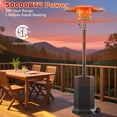 thumbnail image 3 of Clearance Patio Propane Heater, 50,000 BTU Patio Heater for Outdoor Use, Freestanding Heater with Wheels, Stainless Steel Outdoor Heater with Overheating Protection, CSA Certified, for Patio Garden, 3 of 10