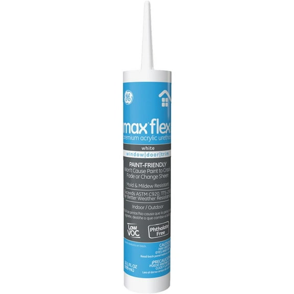 GE Max Flex White Siliconized Acrylic Caulk 10.1 oz.