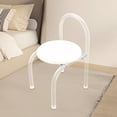thumbnail image 3 of Modern Minimalist Acrylic Chair, Clear Vanity Stool with Backrest and Cushion Small Accent Chair for Makeup Room Dining Room Living Room, 3 of 12