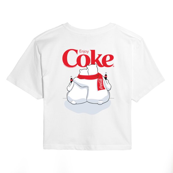 Coca-Cola - Enjoy Coke Polar Bears - Juniors Cropped Short Sleeve Graphic T-Shirt