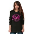 thumbnail image 4 of Breast Cancer Fight Warrior Courage Women Plus Size Long Sleeve Graphic Tee Brisco Brands 3X, 4 of 5