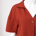 thumbnail image 5 of Cathalem Shirts for Women Button Down Short Sleeve Shirts,Red XL, 5 of 5