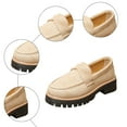thumbnail image 6 of YLYL Women's Penny Loafers Chunky Heel Lug Sole Slip on Classic Casual Business Work Office Shoes, 6 of 9