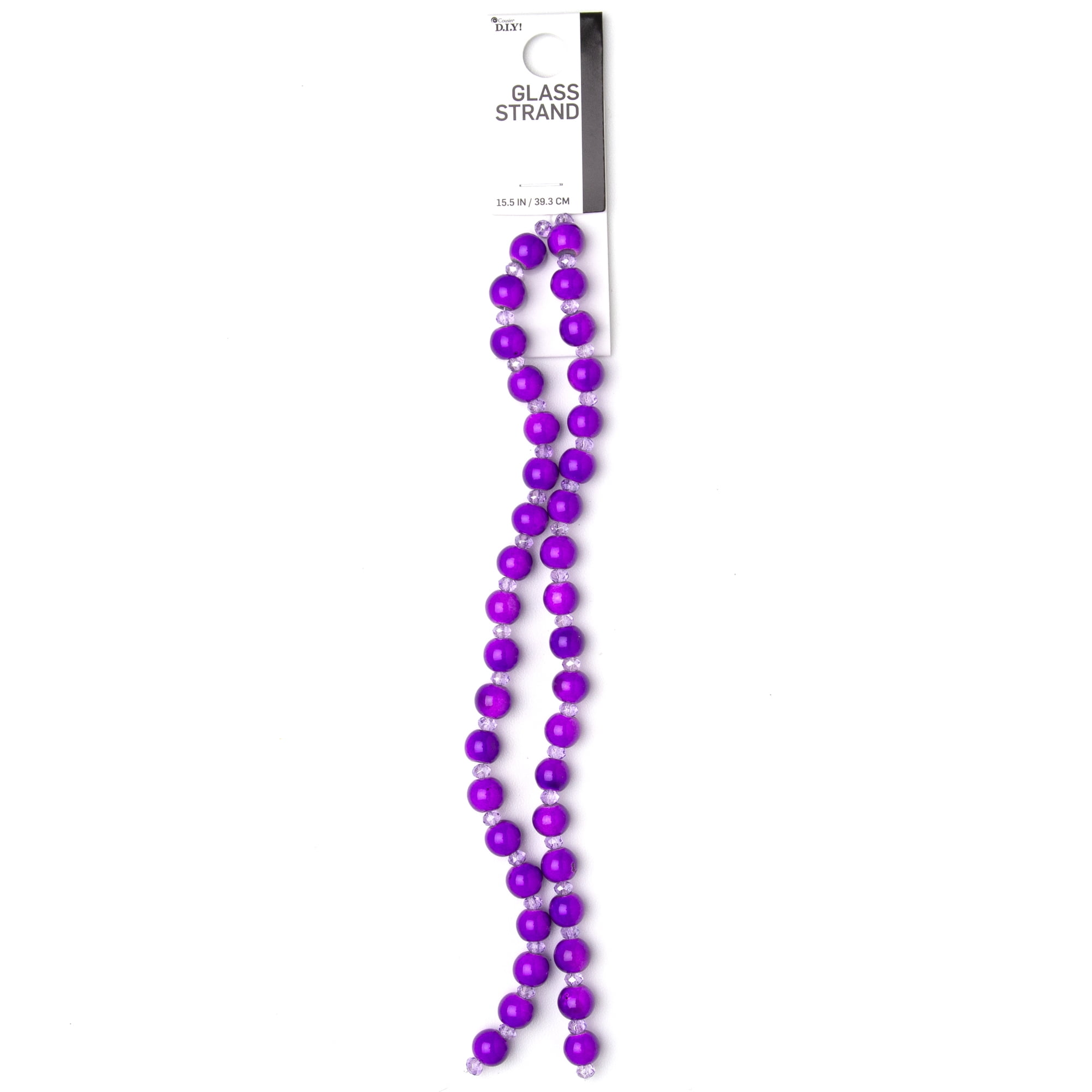 Cousin DIY 15.5 inch Glass Miracle Beads Strand, Purple, 78 Pieces